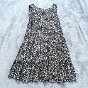 Sezane Dress Womens 36 US 6 FiFi Blue Daisy Print A Line Sleeveless Bow Viscose